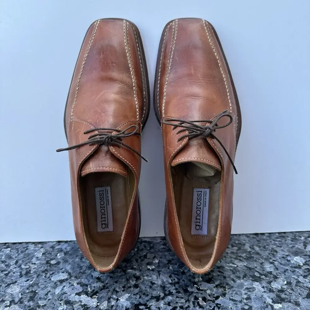 Gino Rossi Men's Oxford Leather Dress Shoes Men’s Size 8.5